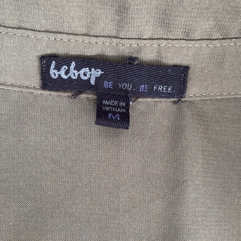 Khaki Button-Up Shirt Dress (size M) - Picture 3 of 6
